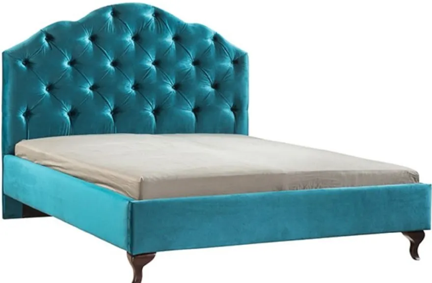 Casa Padrino Luxus Jugendstil Doppelbett Türkis / Dunkelbraun 170 x 211 x H. 139 cm - Jugendstil Bett - Barock & Jugendstil Schlafzimmermöbel