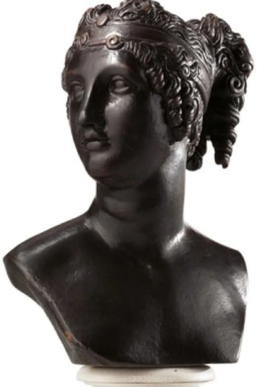 Casa Padrino Luxus Jugendstil Büste Göttin Schwarz / Braun - Handgefertigte Deko Skulptur aus hochwertigem Massivholz - Barock & Jugendstil Deko Accessoires - Luxus Qualität - Made in Italy