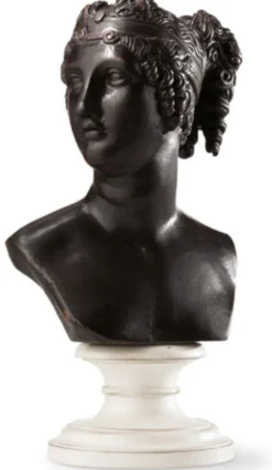 Casa Padrino Luxus Jugendstil Büste Göttin Schwarz / Braun - Handgefertigte Deko Skulptur aus hochwertigem Massivholz - Barock & Jugendstil Deko Accessoires - Luxus Qualität - Made in Italy