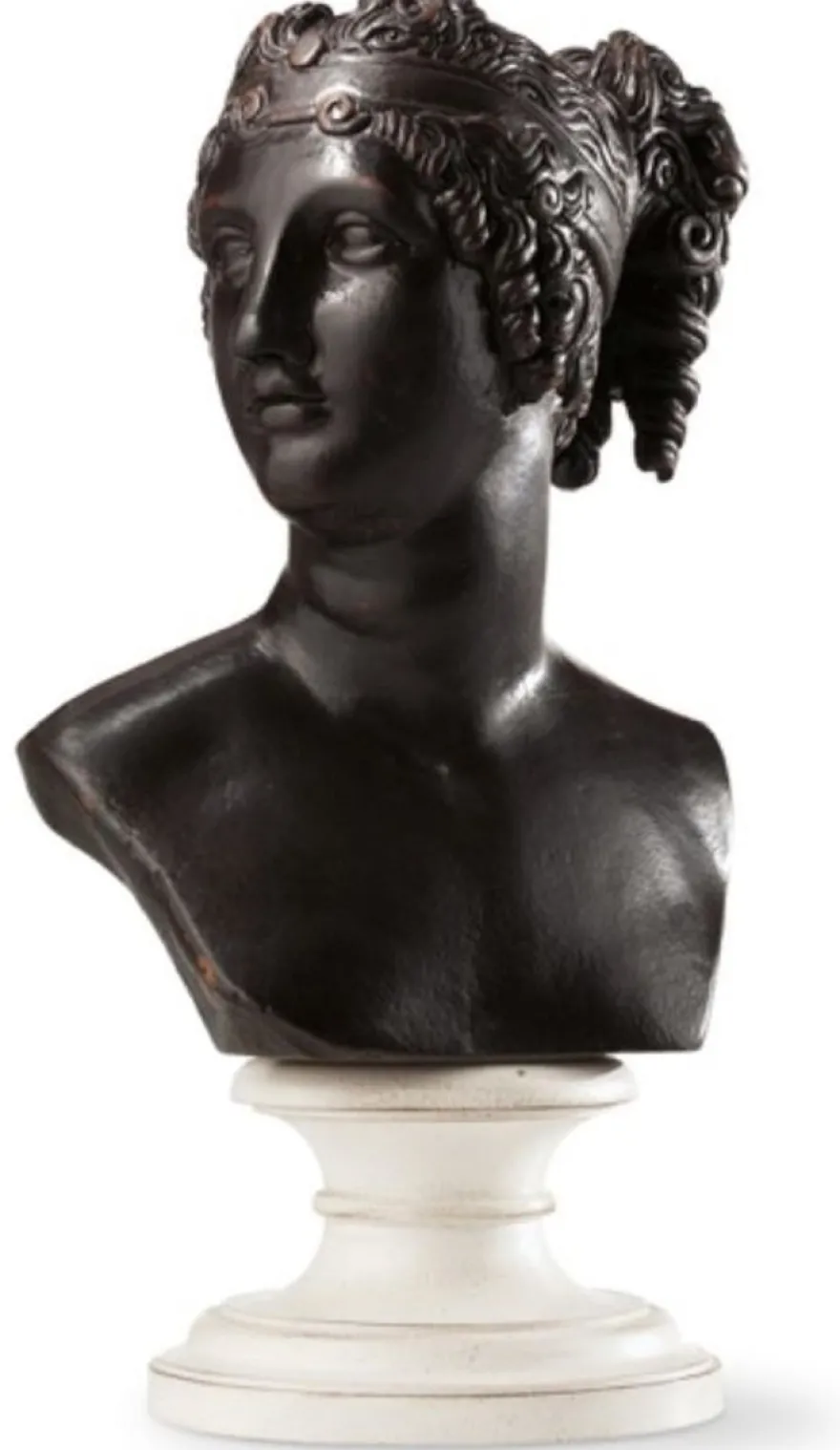 Casa Padrino Luxus Jugendstil Büste Göttin Schwarz / Braun - Handgefertigte Deko Skulptur aus hochwertigem Massivholz - Barock & Jugendstil Deko Accessoires - Luxus Qualität - Made in Italy