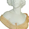 Casa Padrino Luxus Jugendstil Marmor Büste Dame Weiß / Beige H. 65 cm