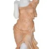 Casa Padrino Luxus Jugendstil Marmor Außenstehleuchte Skulptur Dame Beige / Weiß H. 240 cm - Wetterbeständige Garten & Terrassen Leuchte - Barock & Jugendstil Deko Accessoires