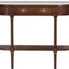 Casa Padrino Luxus Jugendstil Mahagoni Konsole mit Marmorplatte Dunkelbraun / Weiß 114 x 40 x H. 88 cm - Luxus Qualität