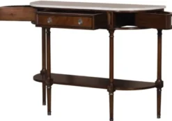 Casa Padrino Luxus Jugendstil Mahagoni Konsole mit Marmorplatte Dunkelbraun / Weiß 114 x 40 x H. 88 cm - Luxus Qualität