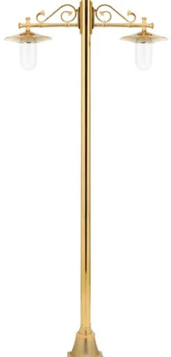 Casa Padrino Luxus Jugendstil Gartenlaterne Gold 103 x 30 x H. 220 cm - Aluminium Garten Stehleuchte - Nostalgische Outdoor Beleuchtung - Luxus Qualität - Made in Italy