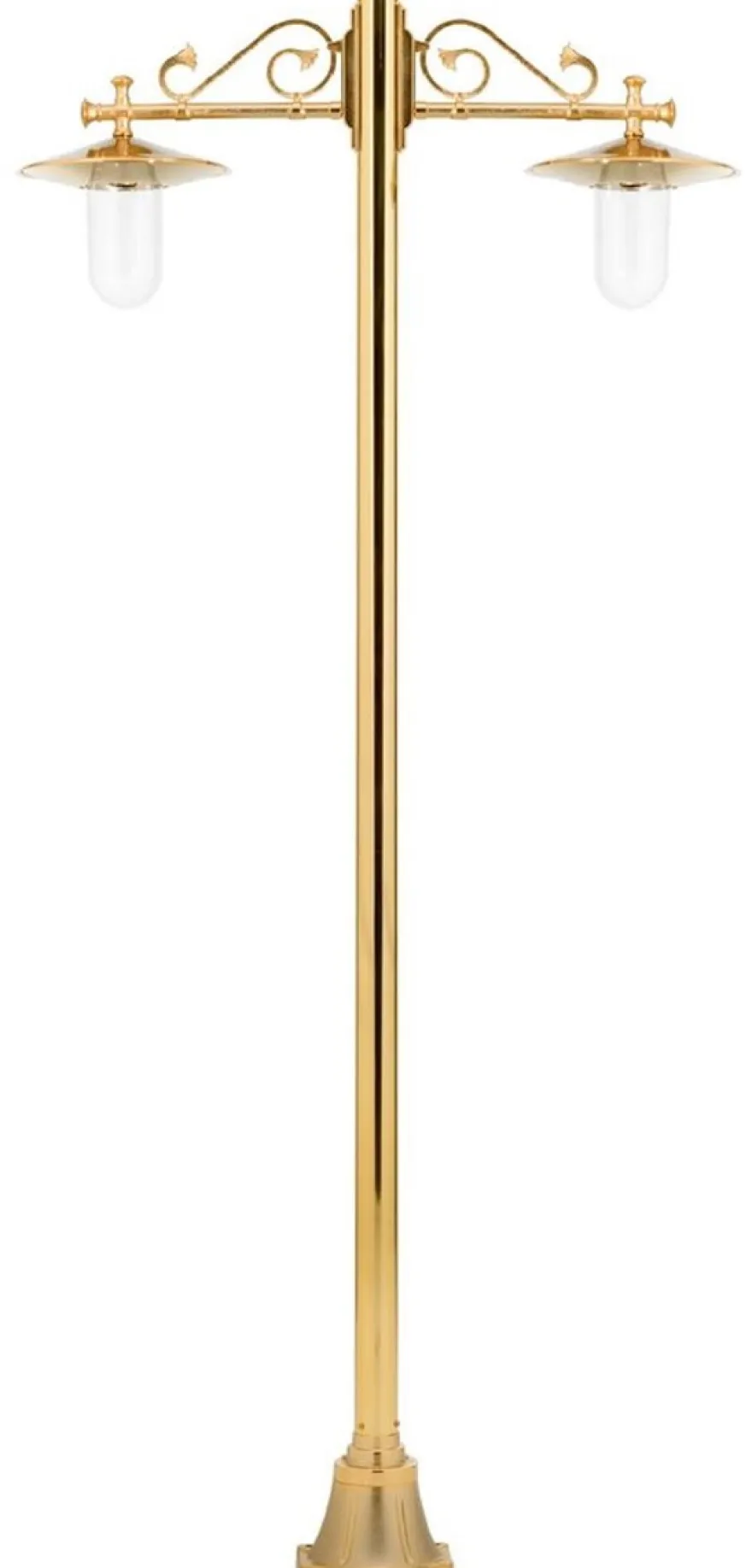 Casa Padrino Luxus Jugendstil Gartenlaterne Gold 103 x 30 x H. 220 cm - Aluminium Garten Stehleuchte - Nostalgische Outdoor Beleuchtung - Luxus Qualität - Made in Italy