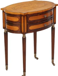 Casa Padrino Luxus Jugendstil Nachtkommode Hellbraun / Dunkelbraun - Eleganter Massivholz Nachttisch mit 2 Schubladen und Rollen - Barock & Jugendstil Schlafzimmer Möbel