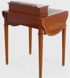 Casa Padrino Luxus Jugendstil Sekretär Braun / Grün - Handgefertigter Massivholz Schreibtisch - Barock & Jugendstil Büro Möbel
