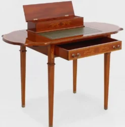 Casa Padrino Luxus Jugendstil Sekretär Braun / Grün - Handgefertigter Massivholz Schreibtisch - Barock & Jugendstil Büro Möbel