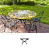 Casa Padrino Luxus Jugendstil Gartentisch Trauben, Zitronen und Sonnenblumen Ø 120 cm - Runder Esstisch aus handbemaltem Lavastein - Gastronomie Möbel - Made in Italy