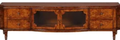 Casa Padrino Luxus Jugendstil TV Schrank Braun 198 x 49 x H. 55 cm - Edler Massivholz Fernsehschrank - Wohnzimmer Schrank - Barock & Jugendstil Wohnzimmer Möbel