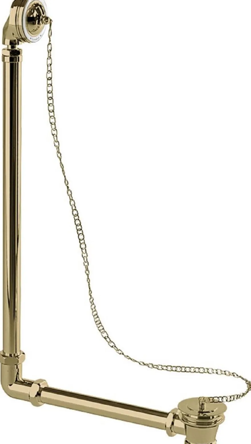 Casa Padrino Luxus Jugendstil Badewannen Ablauf Gold 31,8 x H. 56,3 cm - Messing Badewannen Ablauf mit Stöpsel & Kette für freistehende Badewannen - Barock & Jugendstil Badezimmer Zubehör
