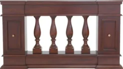 Casa Padrino Luxus Jugendstil Mahagoni Raumteiler Balustrade Dunkelbraun / Messing 180 x 30 x H. 100 cm - Massivholz Raumteiler - Barock & Jugendstil Mahagoni Möbel