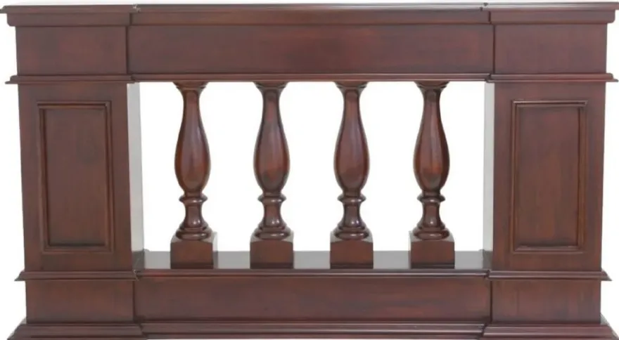 Casa Padrino Luxus Jugendstil Mahagoni Raumteiler Balustrade Dunkelbraun / Messing 180 x 30 x H. 100 cm - Massivholz Raumteiler - Barock & Jugendstil Mahagoni Möbel