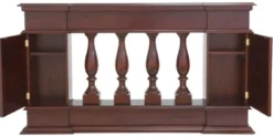 Casa Padrino Luxus Jugendstil Mahagoni Raumteiler Balustrade Dunkelbraun / Messing 180 x 30 x H. 100 cm - Massivholz Raumteiler - Barock & Jugendstil Mahagoni Möbel