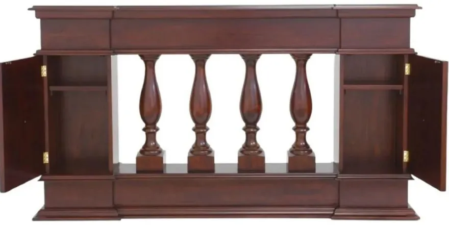 Casa Padrino Luxus Jugendstil Mahagoni Raumteiler Balustrade Dunkelbraun / Messing 180 x 30 x H. 100 cm - Massivholz Raumteiler - Barock & Jugendstil Mahagoni Möbel