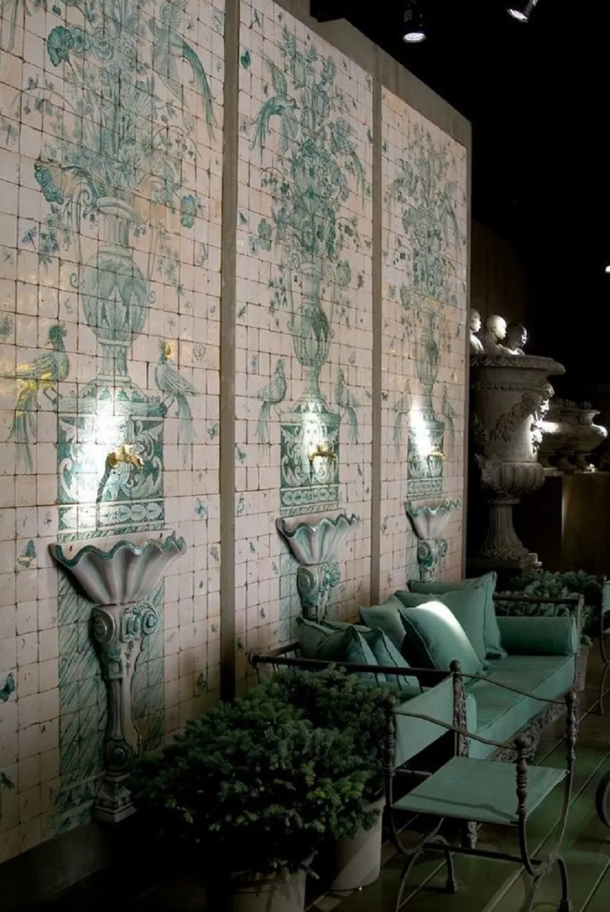 Casa Padrino Luxus Jugendstil Schmiedeeisen Gartenstuhl mit Armlehnen Grau / Grün H. 80 cm