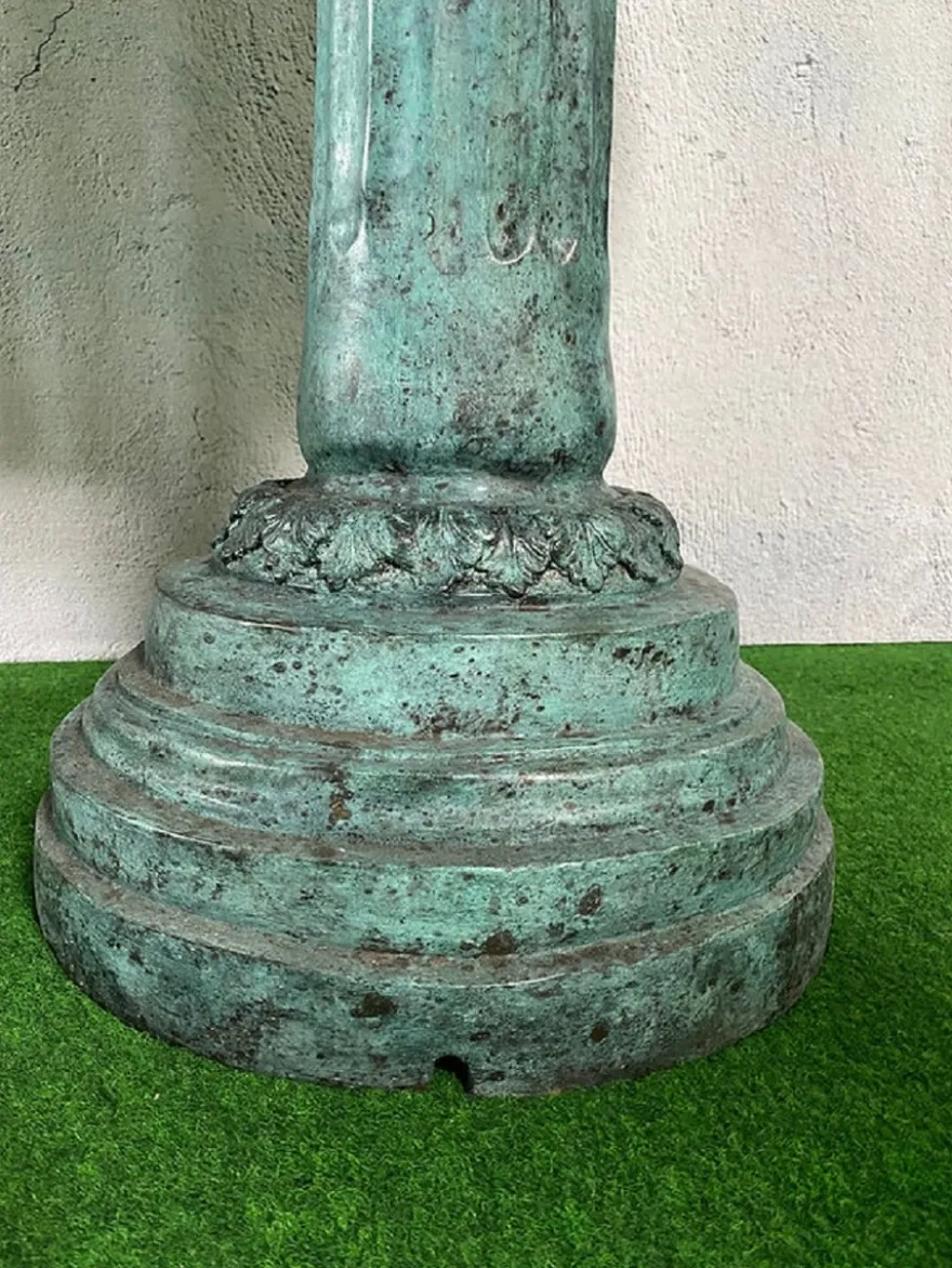 Casa Padrino Luxus Jugendstil Bronze Springbrunnen Kraniche Mehrfarbig 79 x 74 x H. 150 cm - Prunkvoller Gartenbrunnen - Gartendeko Brunnen - Barock & Jugendstil Garten Deko Accessoires