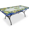 Casa Padrino Luxus Jugendstil Gartentisch Blattgirlande 200 × 100 cm - Rechteckiger Esstisch aus handbemaltem Lavastein - Gastronomie Möbel - Made in Italy