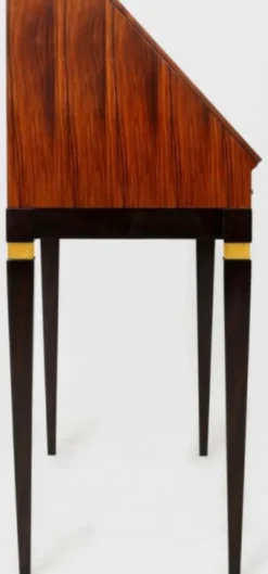 Casa Padrino Luxus Jugendstil Sekretär mit 9 Schubladen Braun / Schwarz / Grün / Gold 98 x 45 x H. 106 cm - Massivholz Schreibtisch - Barock & Jugendstil Büromöbel