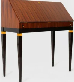 Casa Padrino Luxus Jugendstil Sekretär mit 9 Schubladen Braun / Schwarz / Grün / Gold 98 x 45 x H. 106 cm - Massivholz Schreibtisch - Barock & Jugendstil Büromöbel
