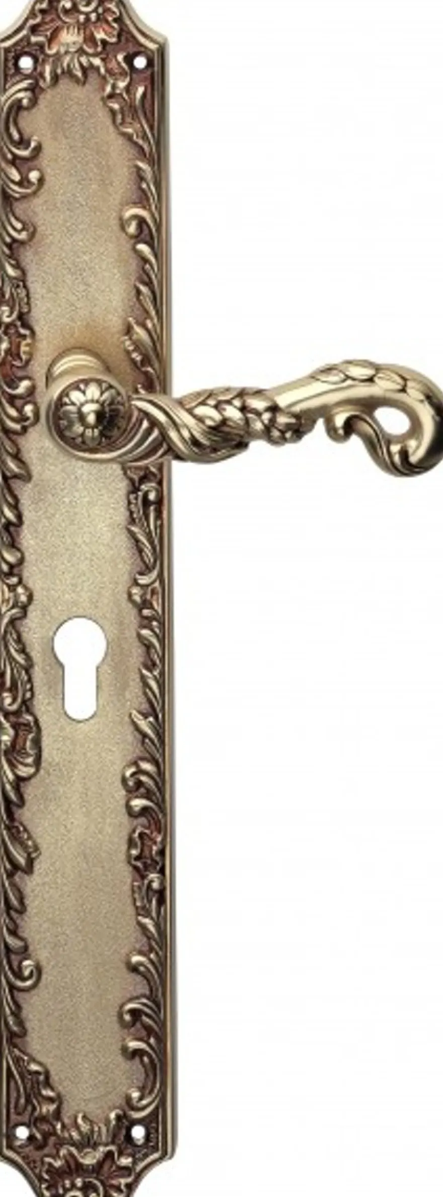 Casa Padrino Luxus Jugendstil Türbeschlag mit Schutzgarnitur Modell Milano Messing Massiv French Gold