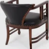 Casa Padrino Luxus Jugendstil Leder Sessel Schwarz / Dunkelbraun - Echtleder Wohnzimmer Sessel - Leder Möbel - Wohnzimmer Möbel - Barock Möbel - Jugendstil Möbel - Luxus Möbel im Jugendstil