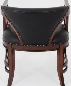 Casa Padrino Luxus Jugendstil Leder Sessel Schwarz / Dunkelbraun - Echtleder Wohnzimmer Sessel - Leder Möbel - Wohnzimmer Möbel - Barock Möbel - Jugendstil Möbel - Luxus Möbel im Jugendstil