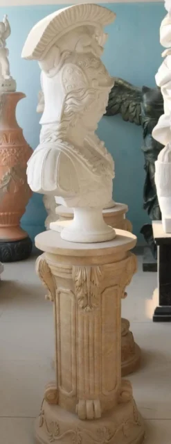 Casa Padrino Luxus Jugendstil Marmor Büste Römischer Soldat Weiß H. 90 cm