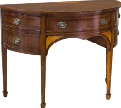 Casa Padrino Luxus Jugendstil Kommode Dunkelbraun / Hellbraun 115 x 59 x H. 86 cm - Halbrunde Mahagoni Kommode mit Schublade und 2 Türen - Jugendstil Möbel