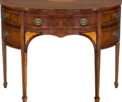 Casa Padrino Luxus Jugendstil Kommode Dunkelbraun / Hellbraun 115 x 59 x H. 86 cm - Halbrunde Mahagoni Kommode mit Schublade und 2 Türen - Jugendstil Möbel
