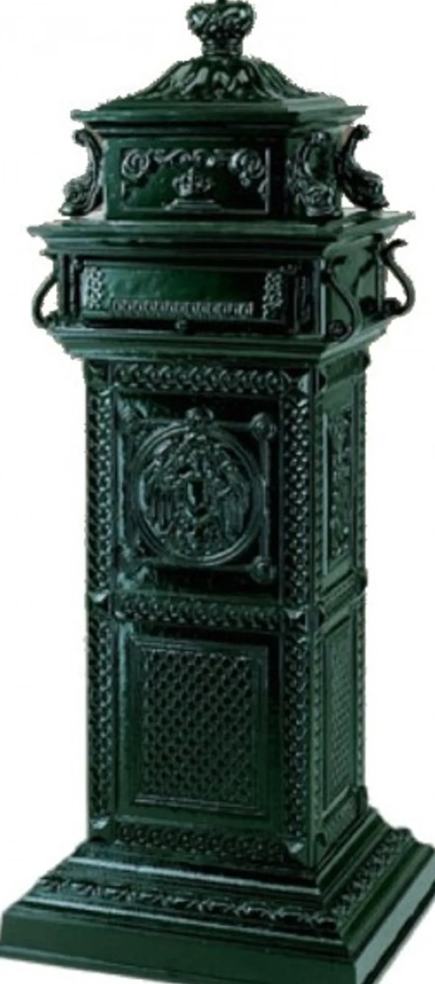 Casa Padrino Luxus Jugendstil Standbriefkasten Grün - Aluminium Briefkasten - Postkasten - Säulenbriefkasten