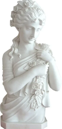 Casa Padrino Luxus Jugendstil Marmor Skulptur Frau Weiß H. 58 cm