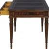 Casa Padrino Luxus Jugendstil Mahagoni Schreibtisch mit 3 Schubladen Dunkelbraun / Schwarz / Gold 126 x 73 x H. 75 cm - Büromöbel - Luxus Qualität