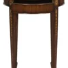 Casa Padrino Luxus Jugendstil Mahagoni Beistelltisch Braun / Gold Ø 51 x H. 69 cm - Kleiner Runder Beistelltisch mit Schublade