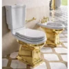 Casa Padrino Luxus Jugendstil WC Weiß / Gold H. 84 cm - Made in Italy