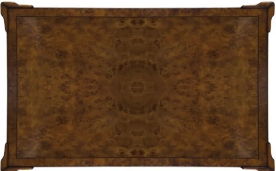 Casa Padrino Luxus Jugendstil Couchtisch Braun 125 x 81 x H. 48 cm - Wohnzimmertisch mit Rollen und 2 Schubladen