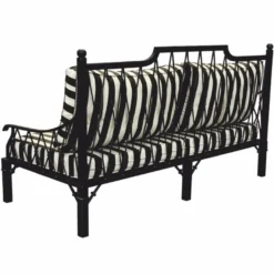 Casa Padrino Luxus Jugendstil Sofa Schwarz / Weiß 190 cm - Hotel & Garten Sofa