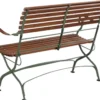 Casa Padrino Luxus Jugendstil Gartenbank Braun / Grün 120 x 55 x H. 90 cm - Garten & Terrassen Sitzbank mit Rückenlehne und Armlehnen - Jugendstil Garten & Terrassen Möbel