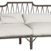 Casa Padrino Luxus Jugendstil Sofa Braun / Cremefarben 190 x 90 x H. 115 cm - Handgeschmiedetes Schmiedeeisen Sofa mit Kissen - Wohnzimmer Sofa - Garten Sofa - Terrassen Sofa - Luxus Qualität