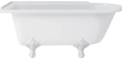 Casa Padrino Luxus Jugendstil Badewanne Weiß / Weiß 150 x 75 x H. 65 cm - Freistehende Retro Acryl Badewanne - Nostalgische Retro Badezimmer Möbel