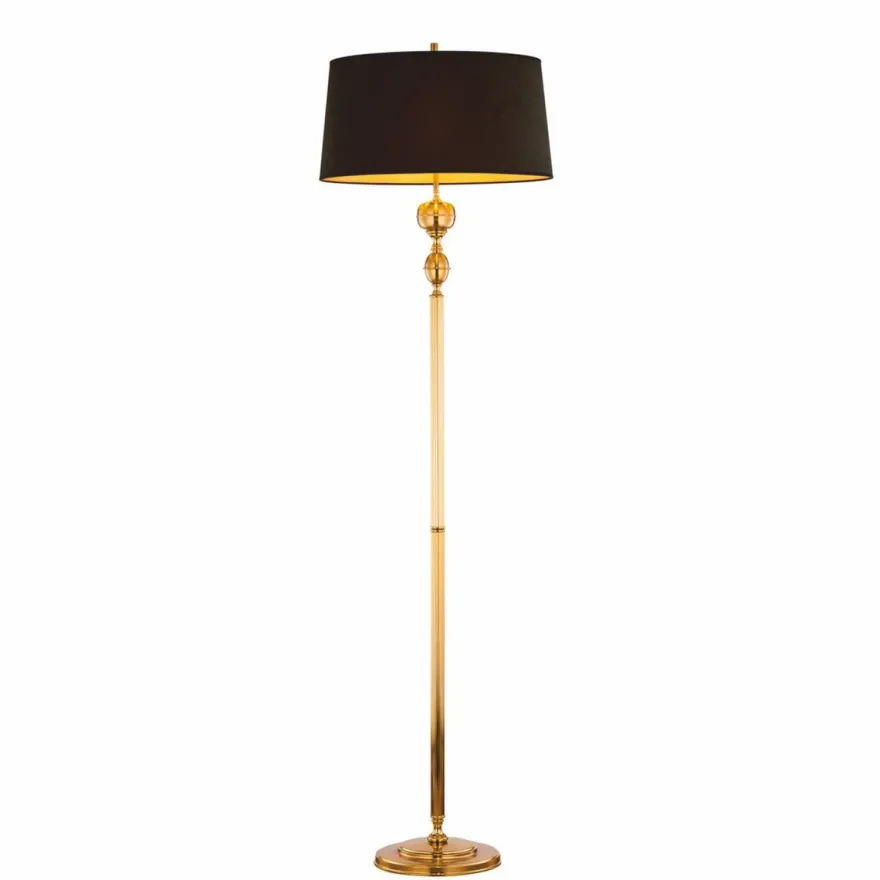 Casa Padrino Luxus Jugendstil Stehleuchte Gold / Braun / Schwarz H. 177 cm
