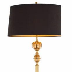 Casa Padrino Luxus Jugendstil Stehleuchte Gold / Braun / Schwarz H. 177 cm