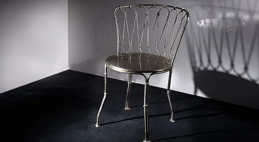 Casa Padrino Luxus Jugendstil Schmiedeeisen Gartenstuhl Silber H. 81 cm