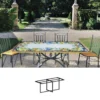 Casa Padrino Luxus Jugendstil Gartentisch Früchte und Blüten 200 × 100 cm - Rechteckiger Esstisch aus handbemaltem Lavastein - Gastronomie Möbel - Made in Italy