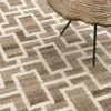 Casa Padrino Luxus Jute Teppich Naturfarben / Weiß 300 x 400 cm - Luxus Wohnzimmer Accessoires