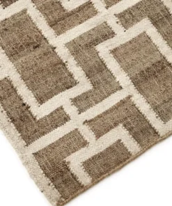 Casa Padrino Luxus Jute Teppich Naturfarben / Weiß 300 x 400 cm - Luxus Wohnzimmer Accessoires
