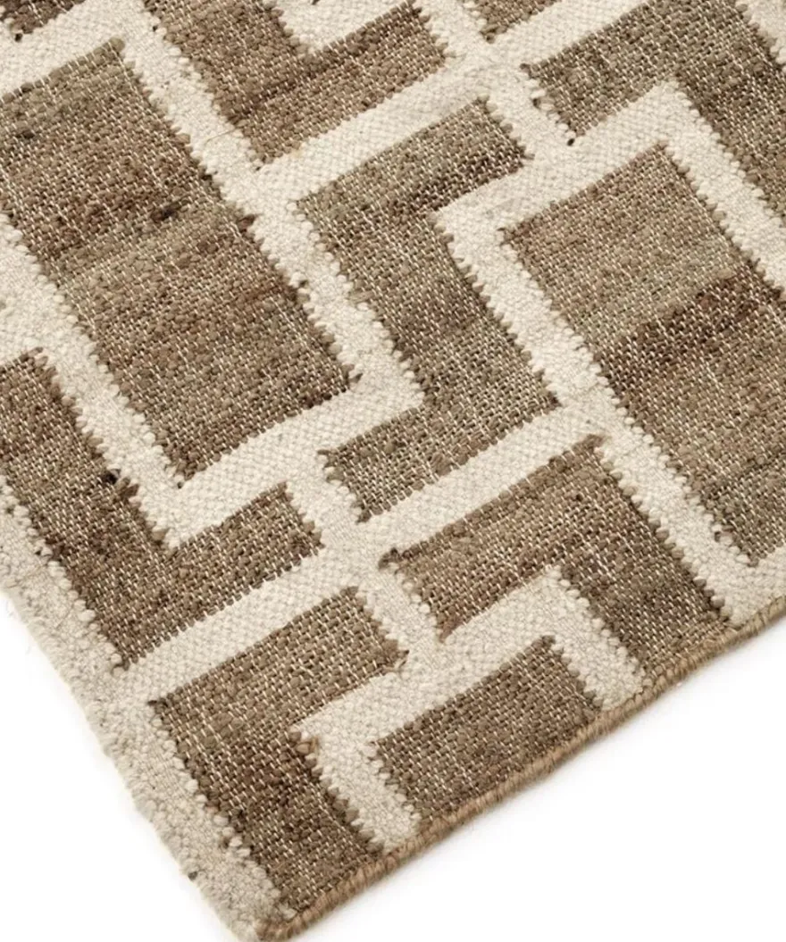 Casa Padrino Luxus Jute Teppich Naturfarben / Weiß 300 x 400 cm - Luxus Wohnzimmer Accessoires