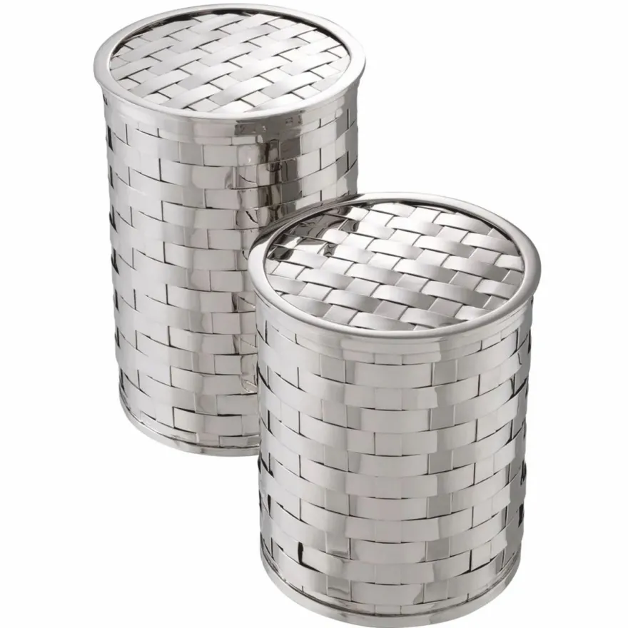 Casa Padrino Luxus Keksdosen 2er Set Silber - Luxus Accessoires