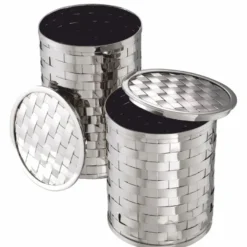 Casa Padrino Luxus Keksdosen 2er Set Silber - Luxus Accessoires